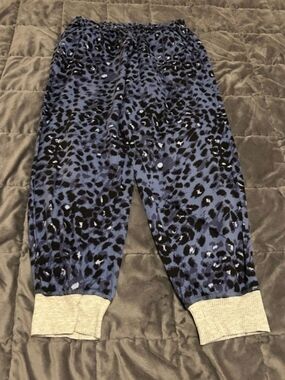 aerie Blue and Black Leopard Lounge Joggers